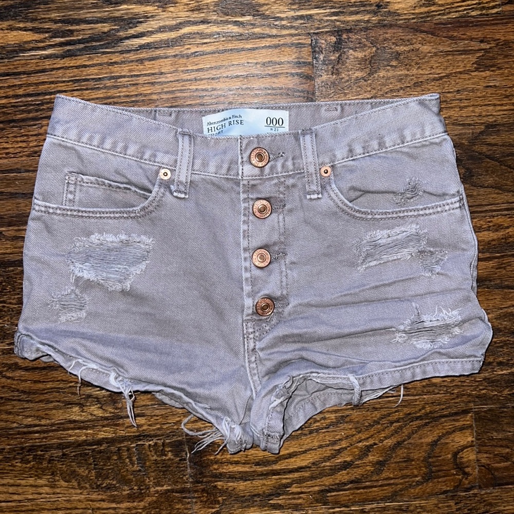 Abercrombie Grey Button Up Shorts